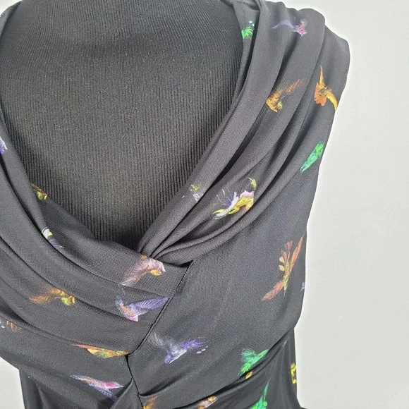 NEW Alexander McQueen SZ XS Black Butterfly Ruched Cocktail Dress 2012 Bodycon - Picture 5 of 12